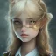 Placeholder: Girl with long wavy brown blond hair, yellow eyes. Wears Hogwarts Hufflepuff uniform. She has a snowy owl with yellow eyes on her shoulder.