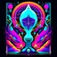 Placeholder: Digitalized hourglass, vector art, Neon space retro, vaporwave, by Petros Afshar, abstract art, maximalism, synthwave album cover, meditative brillance, by Arthur Secunda and Petros Afshar,