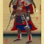 Placeholder: Ukiyo-e Style , Male Samuri in armour, full body