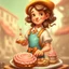 Placeholder: a cartoon character thirty years old confectioner , an ultrafine detailed painting by senior character artist, featured on polycount, sots art, artstation hd, 2d game art, behance hd
