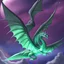 Placeholder: image framed with a thin border of celtic designs, story book cover format, A winged celestial dragon in flight above a forested mountain, against a background of brilliantly glittering stars, hd 4k, fine sharp detail