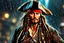 Placeholder: Johnny deep in 8k anime realistic drawing style, Jack Sparrow them, pirate custom, close picture, rain, neon, intricate details, highly detailed, high details, detailed portrait, masterpiece,ultra detailed, ultra quality