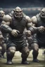 Placeholder: hyper violent ogre rugby team in the Olympics in the style of Giger and fallout 4 ,,bokeh like f/0.8, tilt-shift lens 8k, high detail, smooth render, down-light, unreal engine