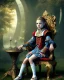 Placeholder: A young vampire girl sitting on a great throne