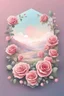 Placeholder: the logo of the dating square, pastel landscape with roses, romantic,