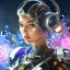 Placeholder: cosmos masterpiece, humanoid sexy cyborg robot with octopus hands, sango fantasy, fantasy magic, sharp focus, illustration, highly detailed, digital painting, concept art, matte, artgerm and paul lewin and kehinde wiley, full figure, fit in board, cyber punk, pretty accurate hands face fingers, natural aye, fit within portrait