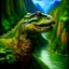 Placeholder: Dinosaur head oil painting