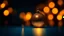 Placeholder: lights and blue background of christmas bauble bokeh effect, in the style of light orange and dark gold