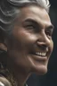 Placeholder: a very close up side profile image of an evil angel, smiling,8k quality, supper realistic