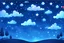 Placeholder: night sky background with clouds and stars for game