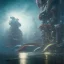 Placeholder: biomorphic future city with lighting, panoramic, colours, 3D-rendering, foto-realistic,TG, 8k, art by HR Giger.