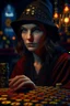 Placeholder: portrait witchcraft wins in bingo, photo-realistic, shot on Hasselblad h6d-400c, zeiss prime lens, bokeh like f/0.8, tilt-shift lens 8k, high detail, smooth render, down-light, unreal engine 5, cinema 4d, HDR