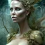 Placeholder: Charlize Theron and Angelina Jolie, woolitize, rusty metal, feathers, Dryad, fae, sidhe, ominous, nature, plants, wildflower, facepaint, dnd character portrait, intricate, oil on canvas, masterpiece, expert, insanely detailed, 4k resolution, retroanime style, cute big circular reflective eyes, cinematic smooth, intricate detail , soft smooth lighting, soft pastel colors, painted Renaissance style