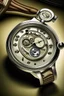 Placeholder: Generate an image that tells a story about the history of jump hour watches. Include vintage advertisements, watchmaking tools, and iconic timepieces to convey the evolution of this unique watch style."