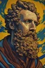 Placeholder: Marcus Aurelius, 4k quality, vivid, existential facial expression, art, vivid, van gogh style