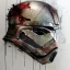 Placeholder: photorealistic luke skywalker helmet with weathered painting , illustration on coarse canvas by <agnes cecile> and <Yoji Shinkawa>, ornate and intricate details , soft smooth lighting, concept art,