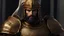 Placeholder: A tall Persian warrior with short hair and golden armor