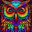 Placeholder: beautiful owl, colorful, 3d, trippy, center, cutie, vibrant, accurate