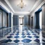 Placeholder: luxury hall ,tiled blue and gray large floor,