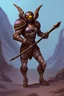 Placeholder: Tarantula gladiator warrior with a javelin