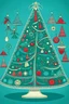 Placeholder: Christmas tree made of tailor accessories, graphic, vector style