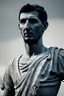 Placeholder: Ultra Realistic image, roman sculpture, deluxe white marble material, Angel di maria soccer player, Renaissance style, miguel angel style, chisel style, emperor, waist up portrait, epic, celestial, cinematic lighting, God light, god rays, 4k resolution, smooth details, ornate details, unreal engine 5, blue sky background.