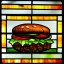 Placeholder: a hamburger rendered in stained glass