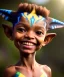 Placeholder: Neytiri toddler, smile, full body, dramatic lighting, hyper realistic