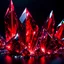 Placeholder: cyberpunk crystal shards, black background, red lighting