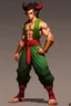 Placeholder: Full Body, Male Tiefling, monk, street outfit like Broly, boxer pose,