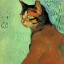 Placeholder: Portrait of a cat by Van Gogh