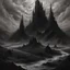 Placeholder: Generate a visually striking black metal artwork that depicts a hellish landscape, drawing inspiration from dark mythology and biblical references. Incorporate elements of chaos, destruction, and a foreboding atmosphere.