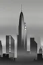 Placeholder: realistic yet simple city skyline in black and white