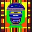 Placeholder: robot portrait in Kente, cinematic, ghana flag, african pattern symbols, engraved, 8k quality