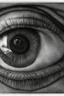 Placeholder: The endless depth of a pupil in the eye; M. C. Escher; ink wash; rainbow of pastels