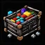 Placeholder: crate of valuable supplies, black background, video game icon