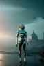 Placeholder: Ultra Realistic retro sci-fi scene, portrait, blonde woman clones, sweet young Marilyn Monroe face, perfect iris, tight latex coat, helmet, Strange planet background. Spaceship, fog, rain, soft color, highly detailed, unreal engine 5, ray tracing, RTX, lumen lighting, ultra detail, volumetric lighting, 3d, finely drawn, high definition, high resolution.