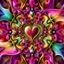 Placeholder: beautiful mockap graphic sifi ,colorful ,artistic, math,nice 3d fractal recursive art with love heart symbole