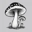 Placeholder: mushroom, black and white, cartoon, drawing