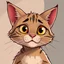 Placeholder: make a confused cat, with whirlwind eyes, cartoon