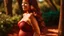 Placeholder: Gina Rodriguez, Curvaceous silhouette, radiant glow, flowing maternity gown, expressive eyes, fiery red tresses, youthful grace, maternal strength, poised posture, harmonious transformation, unexpected beauty, newfound confidence, maternal elegance, tender curves, round belly, symbolic attire, strength in simplicity, teenage motherhood, glowing complexion, transformative journey, captivating presence.