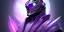 Placeholder: futuristic purple galaxy super villain that has the power of the universe