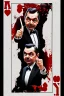 Placeholder: mr bean as the mafia godfather wearing gloves, in casino top floor, 4k, trending art, weird perspective, realism, spray paint, detailed