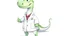 Placeholder: Cartoon illustration for children: Doctosaurus in a white doctor's coat, white background