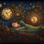 Placeholder: A drug-addicted individual is illustrated lying in bed, surrounded by old clockwork machinery and gears. As they drift off into their fantasy, the clocks come alive, each one representing a different realm of their imagination. The hands of the clocks spin backward, accelerating time, and whisking the person away to their magical dreamscape.