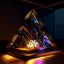 Placeholder: a triangle shaped object with lights on it, a computer rendering by Anton Möller, reddit contest winner, precisionism, ray tracing, global illumination, vray tracing