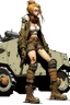 Placeholder: tank girl big boots reslistic sit on mechanic sputnik sphere vehicule