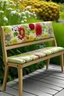 Placeholder: aesthetic organic floral functional and comfortable bench with back rest