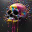 Placeholder: ((melting black skull)) dripping pink and yellow acrylic paint, fluid form, gooey, 3D animation style, rainbow coloured sprinkles, 3D expressive CGI, animated photorealism, liquid pop surrealism, ((Art Baltazar, KAWS and Francis Bacon)), HDRI, hyper detailed, stylised, creative cinematic, lighting, depth of field, smooth surface, vibrant, surreal art, ray tracing, rim lighting, ground reflections, cgsociety, Maya, Arnold Render, Houdini FX