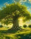 Placeholder: an ancient olive tree in the center of a sunflower field in in impasto style , golden light hour, blue sky full of cotton clouds, simple, peacefull, hyperrealistic --style raw --stylize 750 Modifiers: elegant 8k oil on canvas cinematic lighting very attractive beautiful dynamic lighting fantastic view close up Unreal Engine cinematic postprocessing acrylic art Surrealism Impressionist luminism Craig Rutkowski Tesselated 8k beautiful cinematic lighting elegant very attractive oil on canvas beauti